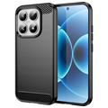 Xiaomi 17 Geborsteld TPU Hoesje - Koolstofvezel - Zwart