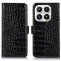 Xiaomi 17 Crocodile Series Wallet Leren Hoesje met RFID - Zwart