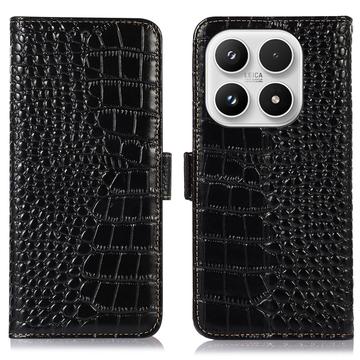 Xiaomi 17 Crocodile Series Wallet Leren Hoesje met RFID - Zwart