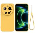 Xiaomi 17 Ultra Vloeibare siliconen hoesje met polsbandje - Geel