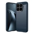 Xiaomi 17T Geborsteld TPU Hoesje - Koolstofvezel - Blauw