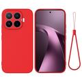 Xiaomi 17T Vloeibare siliconen hoesje met polsbandje - Rood