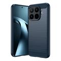 Xiaomi 17T Pro Geborsteld TPU Hoesje - Koolstofvezel - Blauw