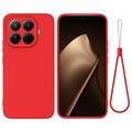 Xiaomi 17T Pro Vloeibare siliconen hoesje met polsbandje - Rood
