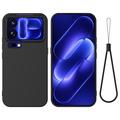 Xiaomi 18 Pro Max Vloeibare siliconen hoesje met polsbandje - Zwart