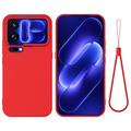 Xiaomi 18 Pro Max Vloeibare siliconen hoesje met polsbandje - Rood