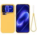 Xiaomi 18 Pro Max Vloeibare siliconen hoesje met polsbandje - Geel