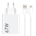 Xiaomi 67W Reisoplader met 6A USB-C kabel MDY-14-EW - Bulk - Wit