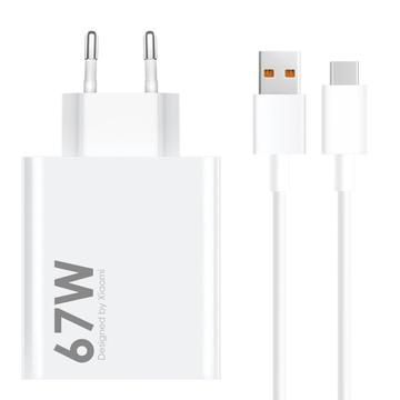 Xiaomi 67W Reisoplader met 6A USB-C kabel MDY-14-EW - Bulk - Wit