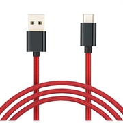 Xiaomi gevlochten USB-A/USB-C-kabel - 1m - zwart / rood