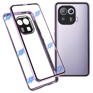 Xiaomi Mi 11 Pro Magnetisch Cover met Gehard Glas - Lichtpaars