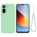 Xiaomi Poco C81 Pro Vloeibare siliconen hoesje met polsbandje - Groen