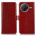 Xiaomi Poco F7 Pro Crocodile Series Wallet Leren Hoesje met RFID - Rood