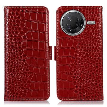 Xiaomi Poco F7 Pro Crocodile Series Wallet Leren Hoesje met RFID - Rood