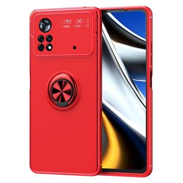 Xiaomi Poco M4 Pro Magneet Ringgrip Hoesje - Rood