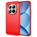 Xiaomi Poco M8 Pro/Redmi Note 15 Pro+ 5G Geborsteld TPU Hoesje - Koolstofvezel - Rood