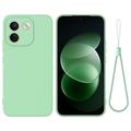 Xiaomi Poco X8 Power Vloeibare siliconen hoesje met polsbandje - Groen
