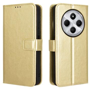 Xiaomi Redmi 14C/14R/Poco C75 Portemonnee Hoesje met Magnetische Sluiting - Goud
