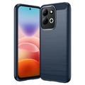 Xiaomi Redmi 17 5G/4G Geborsteld TPU Hoesje - Koolstofvezel - Blauw