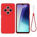 Xiaomi Redmi 17C Vloeibare siliconen hoesje met polsbandje - Rood