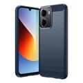 Xiaomi Redmi A7 Pro Geborsteld TPU Hoesje - Koolstofvezel - Blauw