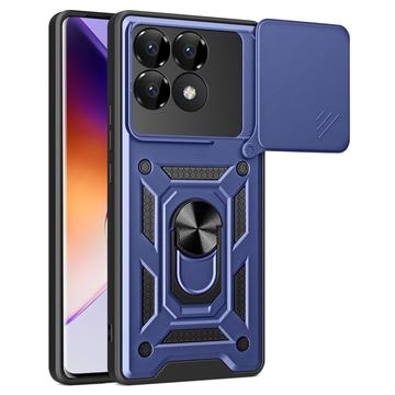Xiaomi Redmi K70/K70 Pro/Poco F6 Pro Hybride Hoesje met Roterende Ring en Cameraschild - Blauw