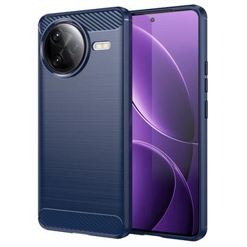 Xiaomi Redmi K80 Pro/Poco F7 Ultra Geborsteld TPU Hoesje - Koolstofvezel - Blauw