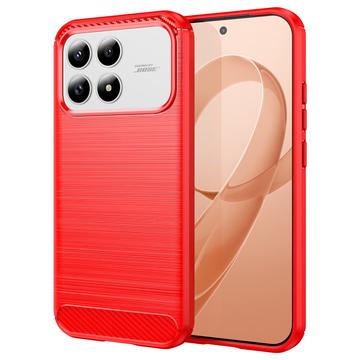 Xiaomi Redmi K90/Poco F8 Pro Geborsteld TPU Hoesje - Koolstofvezel