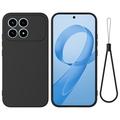 Xiaomi Redmi K90 Vloeibare siliconen hoesje met polsbandje - Zwart