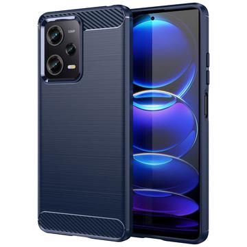 Xiaomi Redmi Note 12 Pro Geborsteld TPU Hoesje - Koolstofvezel - Blauw