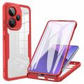 Xiaomi Redmi Note 13 Pro+ 360 Bescherming Hoesje - Rood / Doorzichtig