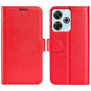 Xiaomi Redmi Note 13R/Poco M6 4G/Redmi 13 5G Portemonnee Hoesje met Magnetische Sluiting - Rood
