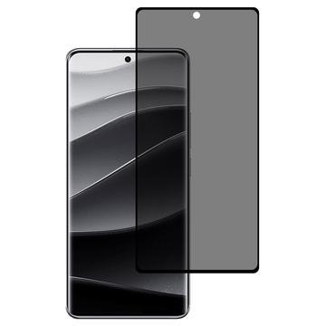 Xiaomi Redmi Note 14 Pro+ 5G/13 Pro+ Privacy Full Cover Glazen Screenprotector - Zwarte Rand