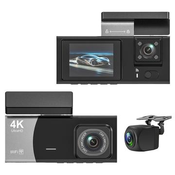 Y08 4K dashcam met drie lenzen, G-sensor, WiFi