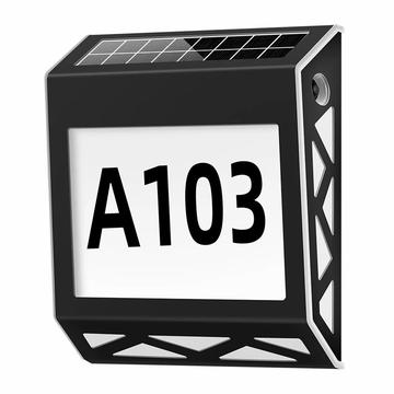 YH1101 Roestvrijstalen huisnummerlamp op zonne-energie - Zwart