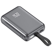 YM-1254 Mini-powerbank met ingebouwde kabel - 20000mAh - Aanslag