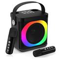 YS307 Home Karaoke Bluetooth Speaker RGB Licht Luidspreker met 2 Microfoons