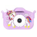 YYTech Eenhoorn Kindercamera met 32GB Geheugenkaart & Kaartlezer - Paars