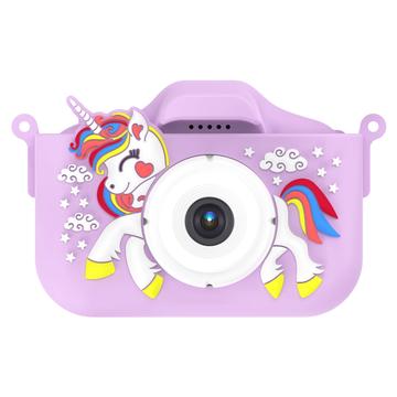 YYTech Eenhoorn Kindercamera met 32GB Geheugenkaart & Kaartlezer - Paars