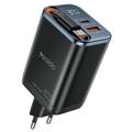 Yesido YC100 67W snelle oplader met intrekbare USB-C kabel - Zwart