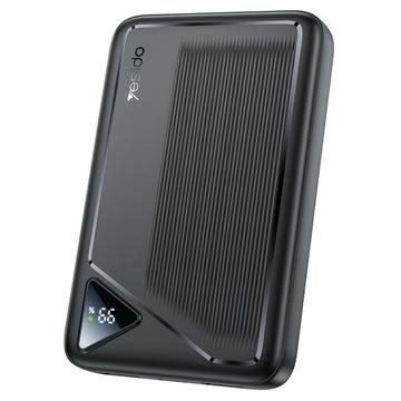 Yesido YP82 10000mAh Power Bank met Digitaal Display - 22.5W, 2x USB-A, USB-C - Zwart