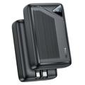 Yesido YP85 20000mAh Power Bank met ingebouwde Type-C & Lightning-kabels - 22.5W - Zwart