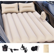 ZD-431 Opblaasbaar slaapmatras voor in de auto met 2 kussens en luchtpomp - Beige
