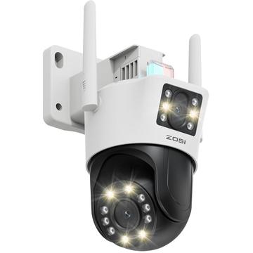 ZOSI C298SE 6MP camera met dubbele lens en AI-tracking, kleurennachtzicht en tweewegaudio