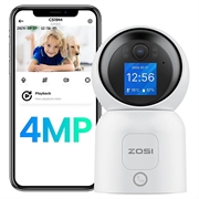 Zosi C519M 4MP slimme wifi-beveiligingscamera met AI-persoonsdetectie - Wit