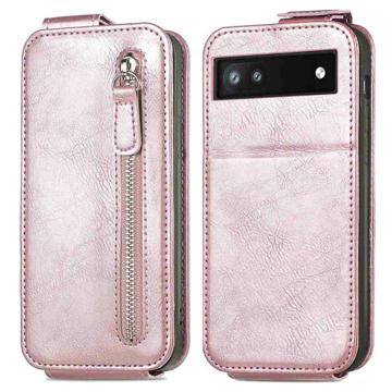 Ritsvak Google Pixel 6a Verticale Flip Hoesje - Rosé goud