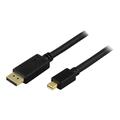 DELTACO Mini DisplayPort male -> DisplayPort male - 3m - Zwart