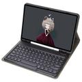 iPad 10.2 inch 2019/2020/2021 Bluetooth-toetsenbordhoes met ronde toetsen en penhouder – Amerikaanse indeling – Zwart