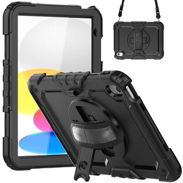 iPad 2022/2025 Heavy Duty 360 Cover met Polsbandje - Zwart