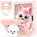 iPad Air 11 2024/2025 Schattige Kat Hybride Hoes met Kickstand - Roze